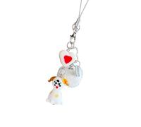 [Mllepjdh] Fun Speckled Puppy Keychain Colorful Resin Design Lightweight Durable Sustainable Bag Pendant Phone Accessories Lightweight Speckled Dog Keychain Durable Resin Jewelry, Small Yellow Dog La