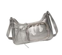 [Mllepjdh] Functional Cartoon Style Wallet Shoulder Bag, Enough Space for Women and Comfortable Design Multi-Compartment Wallet for Daily Adventures, Silver