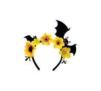 [Mllepjdh] Halloween Flower Bat Headband Comfortable Adjustable Dark Series Hairband for Women Men Party Gathering Cap and Halloween Hat Party