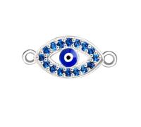 [Mllepjdh] Handmade Copper Jewelry Making Pendant Evil Eye Design Zirconia Necklace Keychain Accessory Jewelry Pendant Sparkling Zirconia, フリーサイズ