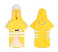 Mllepjdh High Visibility Reflective Dog Raincoat Waterproof Breathable PU Raincoat Safety for Outdoor Activities Rainy Day Walking