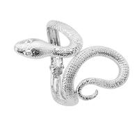 [Mllepjdh] Irregular Snake Open Bangle Gold/Silver Tone Animal Shape Punk Wrist Band Accessories Fashion Statement Jewelry for Men and Women, フリーサイズ