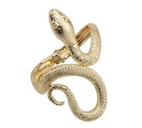 [Mllepjdh] Irregular Snake Open Bangle Gold/Silver Tone Animal Shape Punk Wrist Band Accessories Fashion Statement Jewelry for Men and Women, フリーサイズ