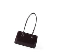 [Mllepjdh] Korean Style Glossy Pu Leather Handbag Fashion Underarm Bag Shopping Bag Hand or Shoulder Use Solid Color Wallet for Trendy Women, coffee