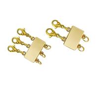 [Mllepjdh] Layered Necklace Class Lock Magnetic Necklace Connector Multi Strand Class Prayer Bracelet Necklace Gold Silver, C 2nd and 3rd row