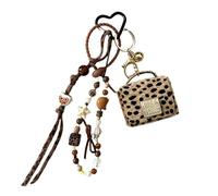 Mllepjdh Leopard Print Keychain Bead Accessory Fashion Organizational Tool For Handbags Backpacks And Daily Commute Keychain Bag Charm