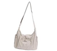 Mllepjdh Modern Korean Design Underarm Bag Quick Access Drawstring Top Breathable Fabric Shoulder Bag Comfortable Carry Spacious Work Bag, white