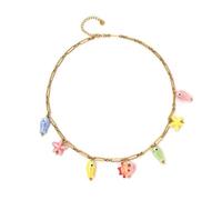 [Mllepjdh] Multipprose Ceramic Sea Life Necklace Decorative Durable Coated Costume Sea Life Necklace for Casual or Formal Attire, フリーサイズ