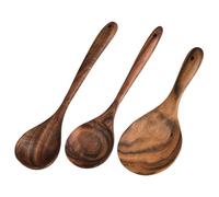 Mllepjdh Natural Wooden Soup Ladle with Long Handle for Serving Rice Paddle Multifunctional Cooking