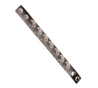 [Mllepjdh] Outsider Fashion Bill Leather Bangle Men Women Correctable Ending Permanent Soft Material Nervous Fashion Leather Bangle for Daily Youth, フリーサイズ