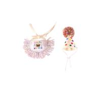 Mllepjdh Pack of 2 Dogs Cats Birthday Hat with Sequins Tassels Bib Practical Dogs Masquerades Colorful Hat&Bib for Carnivals Dogs Birthday Hat Girl Dogs Birthday Hat Boy Dogs Birthday Hat and Bib