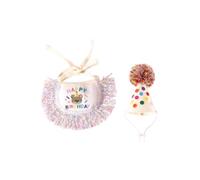 Mllepjdh Pack of 2 Dogs Cats Birthday Hat with Sequins Tassels Bib Practical Dogs Masquerades Colorful Hat&Bib for Carnivals Dogs Birthday Hat Girl Dogs Birthday Hat Boy Dogs Birthday Hat and Bib