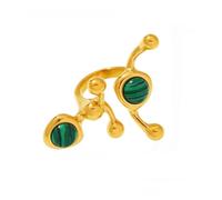 [Mllepjdh] Polished C Design Gemstone Ring Stainless Steel Workmanship Jewelry Adjustable Fit 8 Patterns Choose Size 7 Stainless Steel C