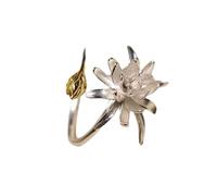 [Mllepjdh] Practical sturdy alloy adjustable ring introduces the Celius blooming at night, introducing the portable unique floral ring for trendy women