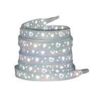 [Mllepjdh] Reflective Shoelaces, Quick Installation Design, Heart Pattern, Luminous Shoe Laces Universal Sports Shoe Laces for Night Boots Reflective Shoelaces, Mint green, L~XL A