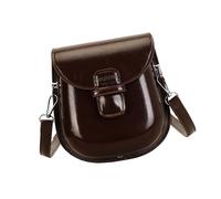 [Mllepjdh] Retro Saddle Crossbody Wallet Genuine Leather Shoulder Bag for Women with Adjustable Strap Travel Friendly Leather Shoulder Handbag for Women, Braun