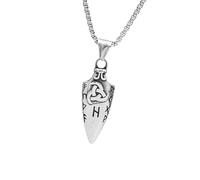 Mllepjdh Runes ' s Gungnir Necklace Stainless Steel Neck Chain for Men Featuring Vintage Runes Punk Spearhead Pendant Jewelry