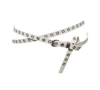 [Mllepjdh] Simple Interconnect Hoop Belt Soft PU Building User Friendly Necktie Styling Unisex Modern Simple Waistband Belt, white