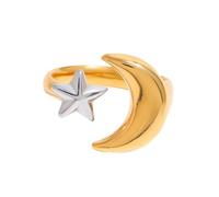 [Mllepjdh] Stainless steel moon and star ring is designed for comfortable wear, perfect for special moments, everyday elegance and romance gifts
