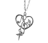 Mllepjdh Stylish Art Theme Jewelry Alloy Construction Heart Music Note Necklace Delicate Pendant Earrings for Various Occasion Heart Note Earrings