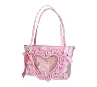 [Mllepjdh] Sweet bow crossbody bag pretty itabag japanese style heart shoulder bag japanese style school messenger itabag cute shoulder sweet bow cross arm, B