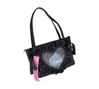 [Mllepjdh] Sweet bow crossbody bag pretty itabag japanese style heart shoulder bag japanese style school messenger itabag cute shoulder sweet bow cross arm, Black, 10 pieces