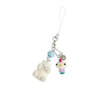 [Mllepjdh] Sweet Ice Cream Bear Key Ring Lightweight Beaded Design Phone Hanging Chain Trendy Girls Bag Accessories Present Adorable Bear Pendant Keychain, Hanging Rope, One size