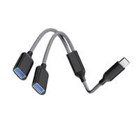 Mllepjdh to 2 USB OTG Adapter Y Splitter Cable USB 2.0 Expansion HUB Data Charging Braid Cable USB Card Reader Hub, Black