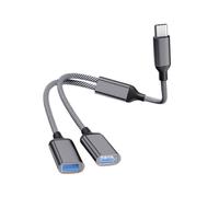 Mllepjdh to 2 USB OTG Adapter Y Splitter Cable USB 2.0 Expansion HUB Data Charging Braid Cable USB Card Reader Hub