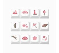 Mllepjdh Tokyo Story Mechanical Keyboard Keycaps 12PCS XDA Profile Dye Sub for Key Cover for CherryMX 64 84 96 Xda Profile Keycaps Pbt