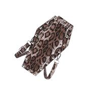 [Mllepjdh] Trendy Unisex Coffin Design Crossbody Bag Practical PU Leather Shoulder Bag Adjustable Strap Compact Phone Organizer Unique Design Women's Coffin Bag, Braun