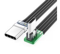 Mllepjdh USBC Cable Thin Ribbon Cable USB TypeC 90 Degree Angled Up to MicroUSB Cable for Data and Charging