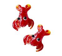 [Mllepjdh] Vibrant Ocean Animal Shape Beads Handmade Red Glass Crab/Crawfish Charms Craft Supplies Lobster Charm Pendant for Jewelry Maker, フリーサイズ