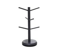 Mllepjdh Wooden Cup Holders Tree Shape Display Stand with 6 Rods Rotatable Tumblers Mug Holder Elegant Mug Storage