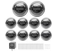 Mllhiin Car Front Bumper Fog Light 10Pcs Fog Lamps Front Turn Signal Position Light Rear Stop Brake Tail Lamp For Defender 1990-2016(Clear-10Pcs)