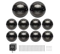 Mllhiin Car Front Bumper Fog Light 10Pcs Fog Lamps Front Turn Signal Position Light Rear Stop Brake Tail Lamp For Defender 1990-2016(Smoked-10Pcs)
