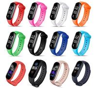 Mllkcao Fashion Digital LED Sports Watch Waterproof Unisex Button Battery Powered Silicone Band Wrist Watches Men Women