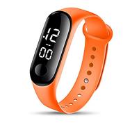 Mllkcao Sports Watch, Smartwatch, Orange, Digital LED, Waterproof, Silicone Band, Stopwatch, Alarm, Calendar
