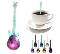 Mllkcao Stainless Steel Guitar Spoons Rainbow Coffee Tea Spoon Flatware Drinking Tools, Multicolor, One Size