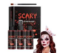 Mlllokfki 4x Fake Halloween Blood Set | Body Blood Paint Set | Realistic Halloween Fun Makeup Plasma Set for Makeup Gathering, Stage, Horror Movie