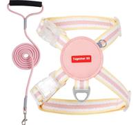 Mlllokfki Adjustable Dog Harness, Breathable Dog Harness with Handle, Comfortable Soft Dogs Harness, Ergonomic Dogs Harnesses No Pull Dog Weigh 15-22kg Small Medium Large Dogs M-Blue Pink and Blue 1pc