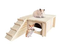 Mlllokfki Animal Habitat Decoration, Wooden Hamster Hut Toys, Ladder Decoration Toy, Hamster Hiding Corner Cage Accessories for Hamster, Syrian Hamsters, Tamias