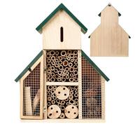 Mlllokfki Bee Hotel, Wooden Hanging House | Decorative Garden Shelter for Lacewings, Backyard Nesting Habitat