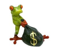 Mlllokfki Frog Money Bag, Garden Frog Ornament, Resin Frog Decoration, Creative Dollar Sign, Home Workplace Decor, Charming Yard Decoration, Playful Frog Sculpture for Fortune Home Workplace Yard