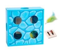 Mlllokfki Interactive Feather Box, Funny Cat Toy, Feather Rotation Maze, Intelligent Sensing Toy, Battery Powered Cat, Engaging Cat, Cheese Box Toy, Rotating Feather Fun for Cats
