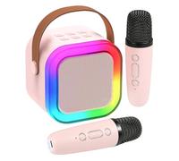 Mlllokfki Karaoke Machine for Portable Karaoke Machine | Portable Speaker with LED Lights and 2 Wireless Microphones, Home Karaoke Machine, Singing Speaker with Microphone