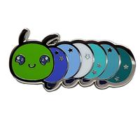 MLM Caterpillar Enamel Pin in Male Gay Pride LGBT+ Flag Colors for Men Loving Men, S, enamel, not known