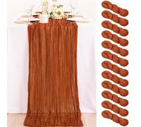 MLMC 12 Pack Terracotta Cheesecloth Table Runner 10ft Rustic Burnt Orange Table Runner for Outdoor Picnic Gatherings Party Events Thanksgiving Decor