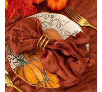 MLMC 60 Pack Terracotta Cheesecloth Napkins Bulk Dinner Napkins Burnt Orange Reusable Washable Cloth Napkins 21"x21" for Fall Wedding Family Gathering Events Decor