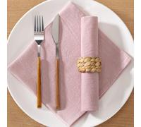MLMC 8 Pack Pink Cloth Napkins Rustic Washable Cotton Linen Valentine's Day Napkins Set of 8 Dusty Pink 17"x17" Reusable Dinner Napkins Cloth for Spring Easter Wedding Bridal Shower Reception